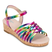 Thereabouts Big Girls Olive Wedge Sandals