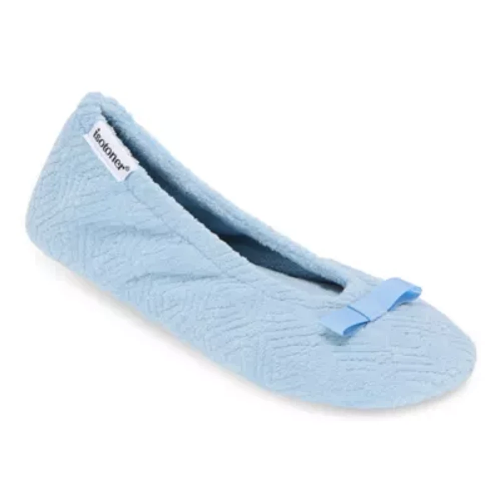 Isotoner Microterry Womens Ballerina Slippers