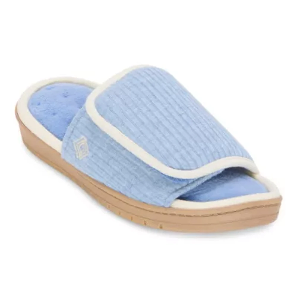 Isotoner Sweater Knit Adjustable Womens Slip-On Slippers