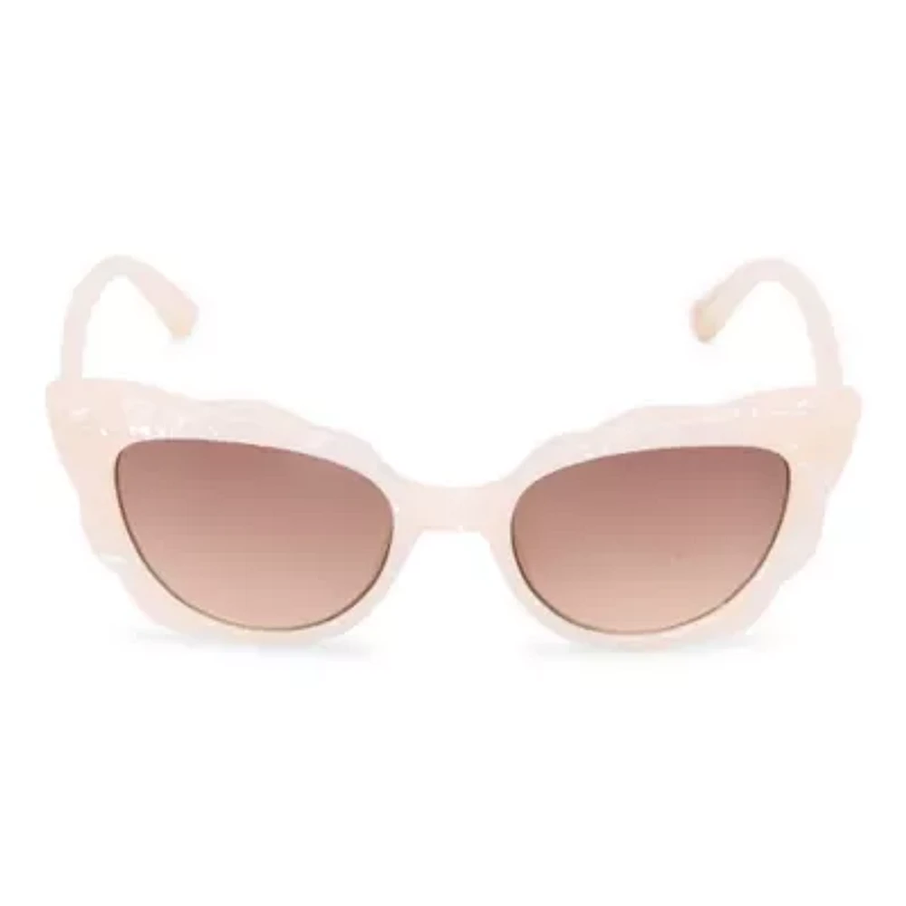 BCBGeneration Cream Scalloped Cateye Womens UV Protection Cat Eye Sunglasses