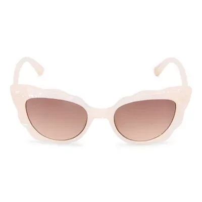 BCBGeneration Cream Scalloped Cateye Womens UV Protection Cat Eye Sunglasses