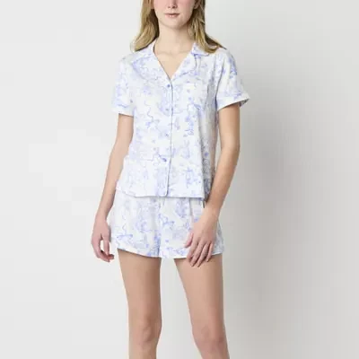 Arizona Body Womens Juniors Short Sleeve 2-pc. Shorts Pajama Set