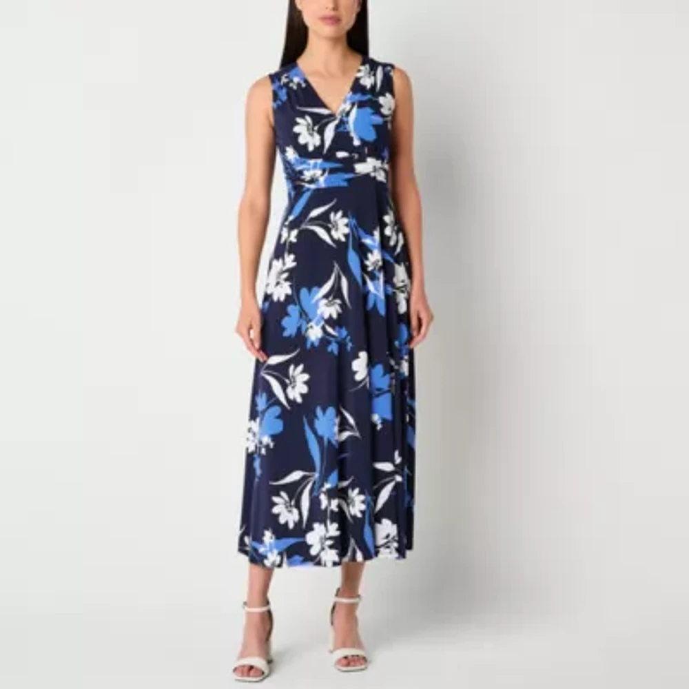 Studio 1 Womens Sleeveless Floral Maxi Dress