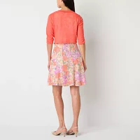 Perceptions Womens Floral Jacket Dress