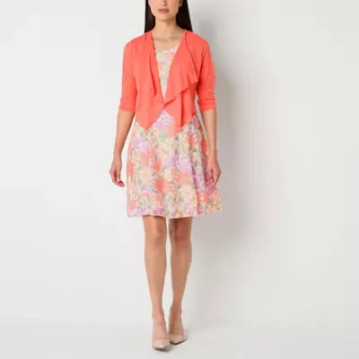 Perceptions Womens Floral Jacket Dress