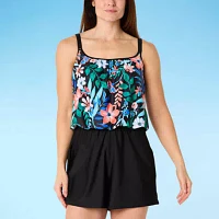 Sonnet Shores Womens Animal Print Swim Romper