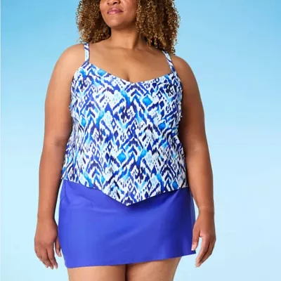 Sonnet Shores Animal Tankini Swimsuit Top Plus