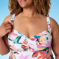 Liz Claiborne Tankini Swimsuit Top-Plus