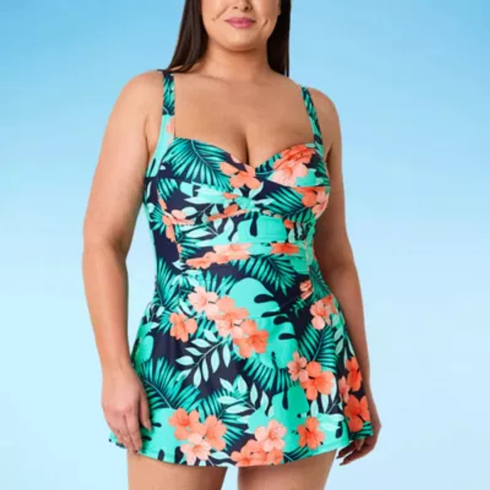 Liz Claiborne Womens Swim Dress Plus