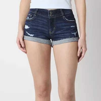 Arizona Womens Low Rise Denim Short-Juniors