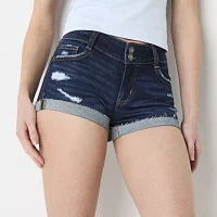 Arizona Womens Low Rise Denim Short-Juniors