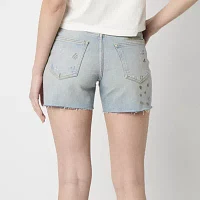 Arizona Womens High Rise Shortie Short-Juniors