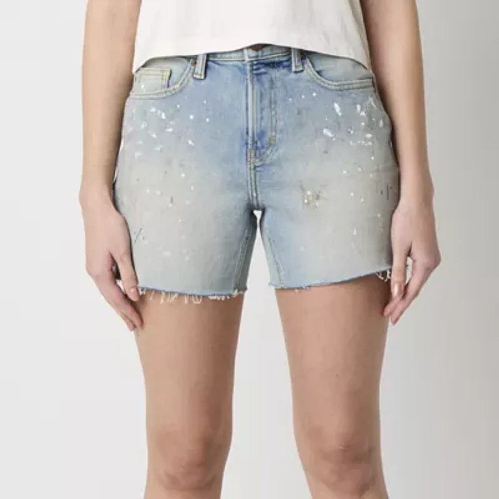 Arizona Womens High Rise Shortie Short-Juniors