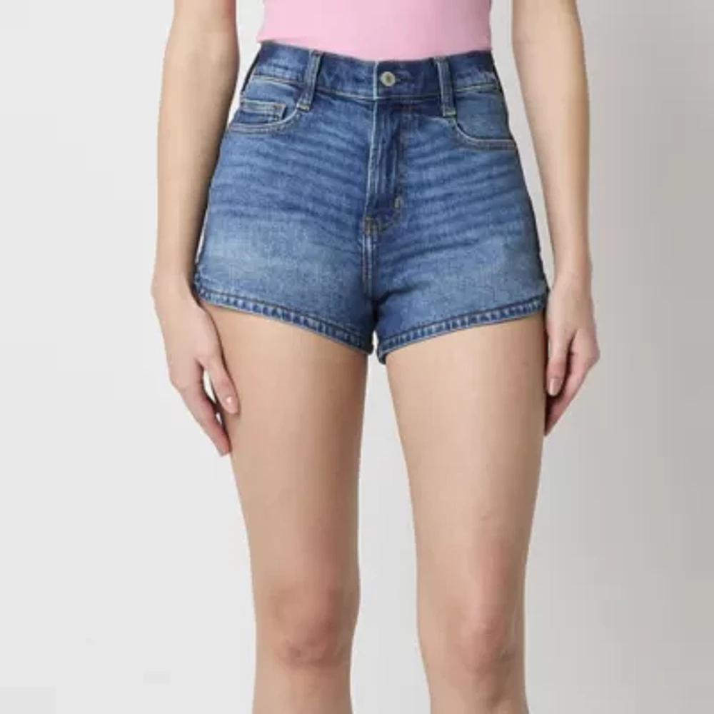 Arizona Womens Highest Rise Denim Short-Juniors