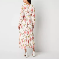 Studio 1 Womens Long Sleeve Floral Maxi Dress