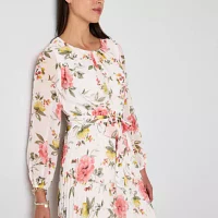 Studio 1 Womens Long Sleeve Floral Maxi Dress