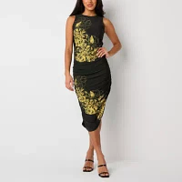 Bold Elements Womens Sleeveless Floral Bodycon Dress