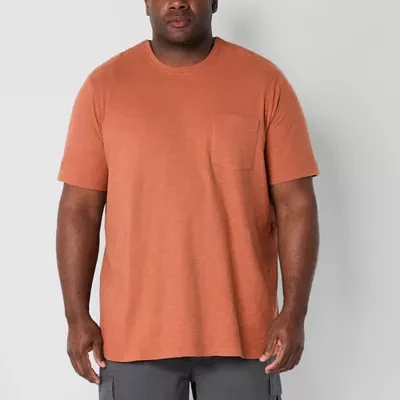 mutual weave Big and Tall Mens Crew Neck Short Sleeve Easy-on + Easy-off Pocket T-Shirt