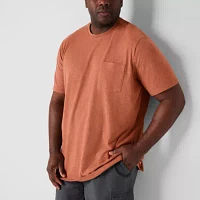 mutual weave Big and Tall Mens Crew Neck Short Sleeve Easy-on + Easy-off Pocket T-Shirt