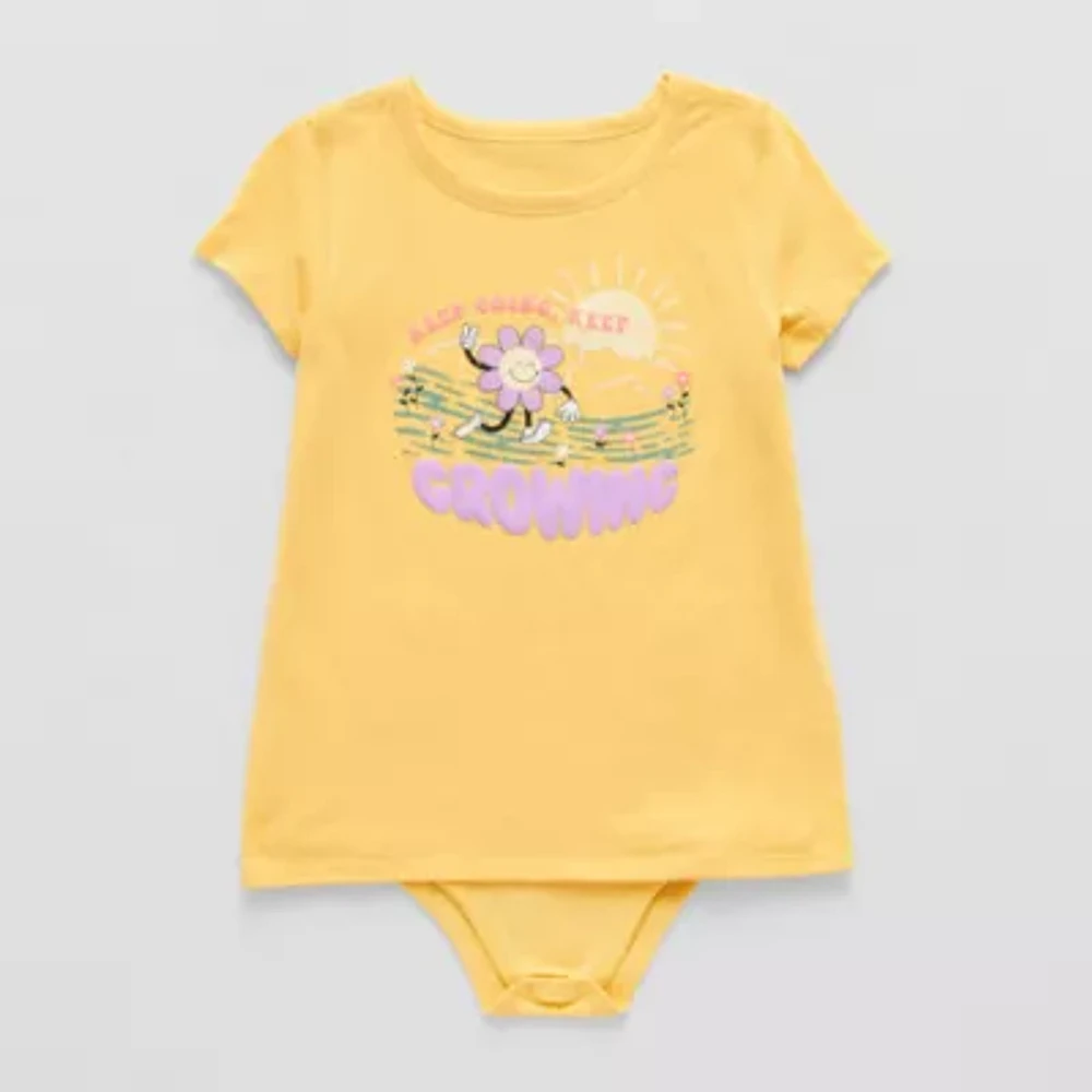 Thereabouts Little & Big Girls Adaptive Short Sleeve Bodysuit