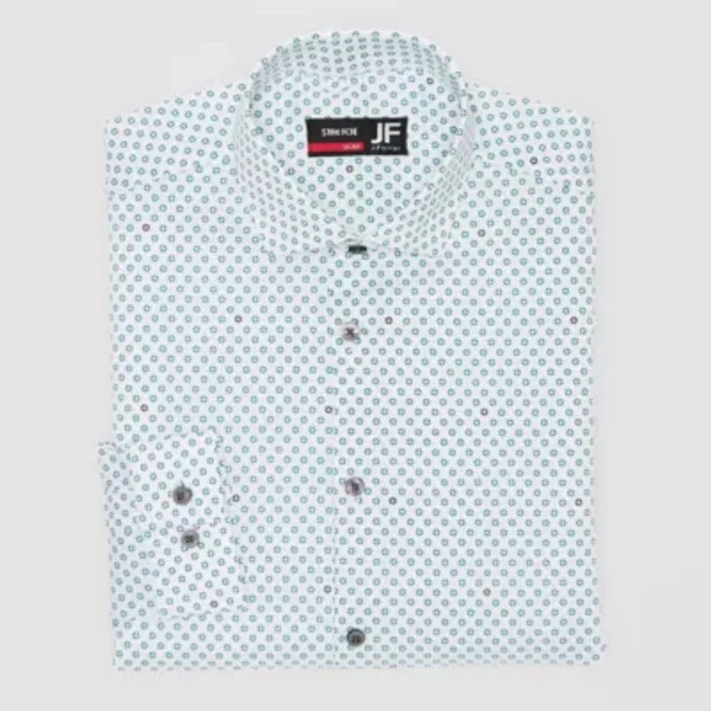 J. Ferrar Mens Slim Fit Stretch Fabric Wrinkle Free Long Sleeve Dress Shirt