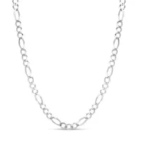 Made in Italy Sterling Silver Inch Solid Figaro Chain Necklace