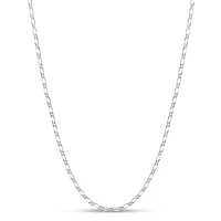 Made in Italy Sterling Silver 24 Inch Solid Figaro Chain Necklace