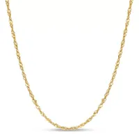 Made in Italy 18K Gold Over Silver 30 Inch Solid Singapore Chain Necklace