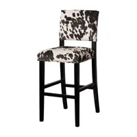 Clayton Cow Print Upholstered Nailhead Trim Bar Stool