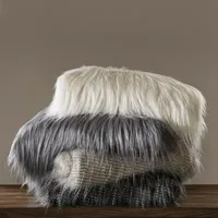 Madison Park Edina Luxury Faux Fur Square Throw Pillow