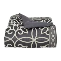 Queen Street Darwin Charcoal 4-pc. Jacquard Extra Weight Comforter Set