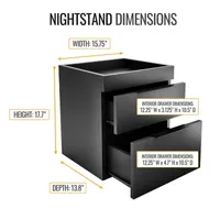 Capri Bedroom Collection 2-Drawer Nightstand