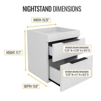 Capri Bedroom Collection 2-Drawer Nightstand