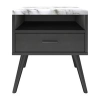 Marcello Faux Marble Top Low Profile Nightstand