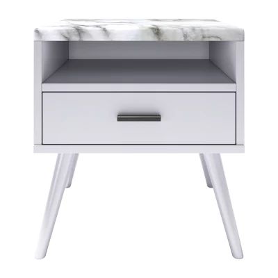 Marcello Faux Marble Top Low Profile Nightstand