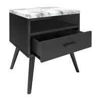 Marcello Faux Marble Top Low Profile Nightstand