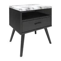 Marcello Faux Marble Top Low Profile Nightstand