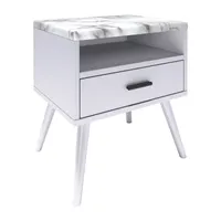 Marcello Faux Marble Top Low Profile Nightstand