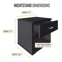 Novarra Bedroom Collection 1-Drawer Nightstand