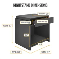 Sydney Bedroom Collection 1-Drawer Nightstand