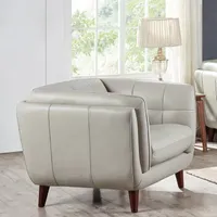 Solana Sharkfin-Arm Leather Chair