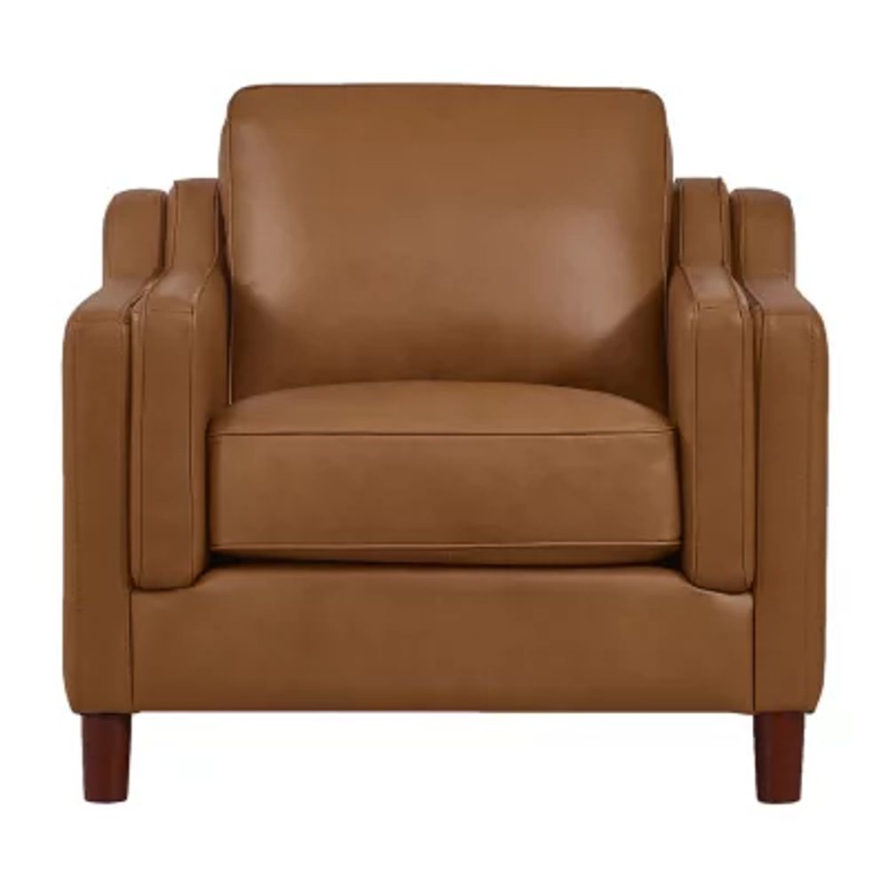 Bella Track-Arm Leather Chair