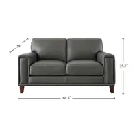 Hayward Track-Arm Leather Loveseat