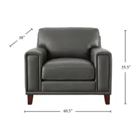 Hayward Track-Arm  Leather Chair