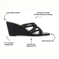 Journee Collection Womens Baylen Wedge Sandals
