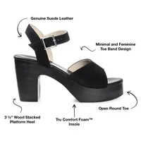 Journee Signature Womens Katana Stacked Heel Pumps