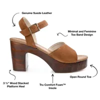 Journee Signature Womens Katana Open Toe Stacked Heel Pumps