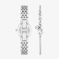 Armitron Womens Silver Tone 2-pc. Watch Boxed Set 75 5877mpsvst