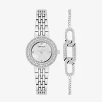 Armitron Womens Silver Tone 2-pc. Watch Boxed Set 75 5877mpsvst