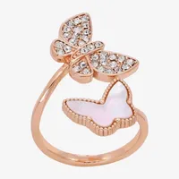 Sparkle Allure Mother Of Pearl 18K Rose Gold Over Brass Butterfly Bypass  Band